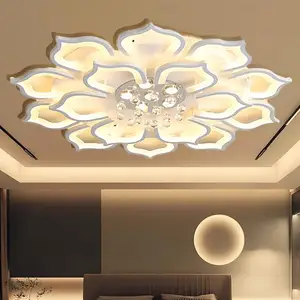 New Arrival Decorative Chandeliers Light Dimmable Music Multi Color Changing Round Acrylic Bedroom LED Ceiling Lamp