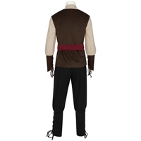 Disfraz Vikingo Medieval Unisex 2026, Chaleco, Camisa, Pantalones Ajustados, Conjunto de Accesorios, Ropa de Poliéster, Ff14cos