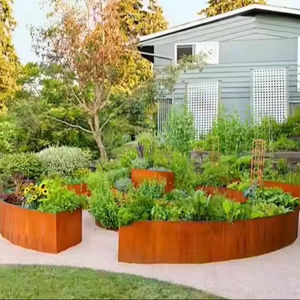 Bordure de jardin en acier corten rouillé de 2,4 m, ornement de mur de soutènement paysager - Product Image 1