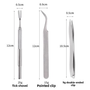 Kit d'extraction de tiques en acier inoxydable, fourchette double extrémité, <span class=keywords><strong>pince</strong></span> <span class=keywords><strong>à</strong></span> pointe courbée, facile <span class=keywords><strong>à</strong></span> utiliser <span class=keywords><strong>pour</strong></span> chiens et chats - Product Image 1