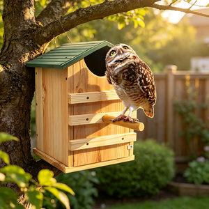 Casa para Pájaros de Madera Personalizada de Estilo Moderno con Estructura de Tres Niveles, Casa Grande para Mascotas de Exterior para Búhos, Pájaros <span class=keywords><strong>Carpinteros</strong></span> y Ardillas, Nido - Product Image 3