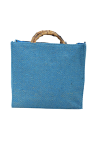 Bolsa de Mano de Lona Exclusiva con Cuentas Hechas a Mano para el Mardi Gras de Luisiana, Patrón de Diamantes Coloridos, Asas de Bambú, Elegante para Uso Diario, OEM ODM - Product Image 4