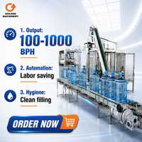 Ligne de production d'eau de 600 BPH pour bidons de 5 gallons avec décapsuleuse automatique et système CIP, usine de remplissage de bouteilles de 20 litres pour grandes usines au Brésil