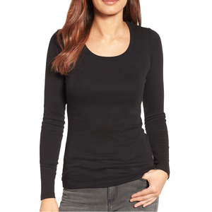 Camiseta de Manga Corta para Mujer, Ajustada, de Fibra de Bambú, Cuello Redondo, Transpirable, de Secado Rápido, con Logotipo Bordado - Product Image 1