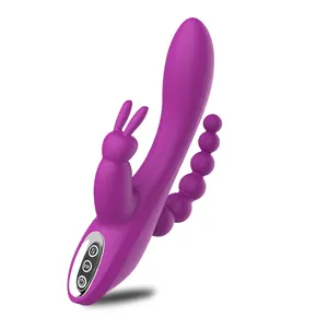 3 in 1 extra großen G-Punkt Triple Rabbit Vibrator mit Butt Anal Plug Dreifach vibrierende Massage Frauen Sexspielzeug