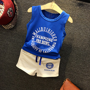 1-5 anni Casual nuovo prodotto disegni personalizzati bambini Dashing lettera senza maniche ragazzi abbigliamento sportivo Set - Product Image 4