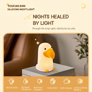 Lámpara <span class=keywords><strong>de</strong></span> Noche LED <span class=keywords><strong>de</strong></span> Escritorio con Forma <span class=keywords><strong>de</strong></span> Tucán, Personalizable, Recargable, Pequeña, <span class=keywords><strong>de</strong></span> Silicona, Linda, Regulable, con Luz Blanca Cálida y 7 <span class=keywords><strong>Colores</strong></span> - Product Image 2