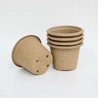 Pots à semis en pulpe de papier biodégradable sans tourbe, avec trous de drainage, durables, écologiques, pots de pépinière carrés de 0,7 gallon pour