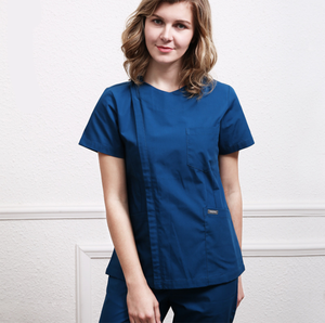 ชุดยูนิฟอร์มพยาบาลโรงพยาบาลบิวตี้เมดิคสำหรับผู้หญิง ผ้าทอเป็นมิตรกับสิ่งแวดล้อม ไซส์พลัส แบบมีซิป - Product Image 1