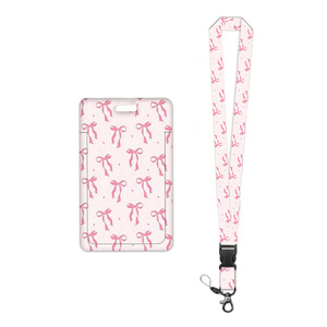 Cross-border strawberry rotating crocodile <b>clip</b> with bow, detachable cruise ship lanyard with logo card holder, double-sided UV - Product Image 5