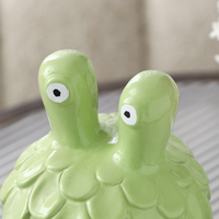 Floclenco CASA Statue d'elfe créative en céramique à dégradé vert et noir, faite à la main, écologique, décoration de table pour la maison et le bureau