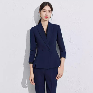 Women's Red Suit Set Full Sleeve Polyester Formal Spring Anti-Wrinkle Professional Wear - Product Image 2