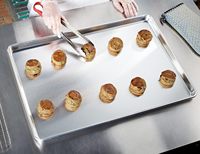 Loyang kue Aluminium komersial, loyang memanggang logam lembaran datar 30cm/48cm tinggi dengan 60X40 cm