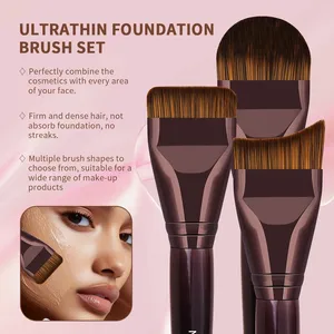 Brocha para Base de Maquillaje Ultrafina, Brocha Profesional para Maquillaje, Brocha para Difuminar Líquidos, Polvo Mineral, Kit de Brochas para Aplicar y Difuminar - Product Image 2