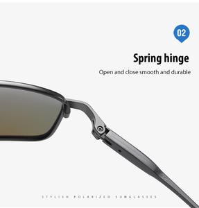 Gafas de Sol Deportivas Unisex de Alta Calidad, Lentes Polarizadas Fotocromáticas UV400, Montura Completa Dorada, Cuadradas Pequeñas, Metálicas, Visión Nocturna, Conducción - Product Image 5