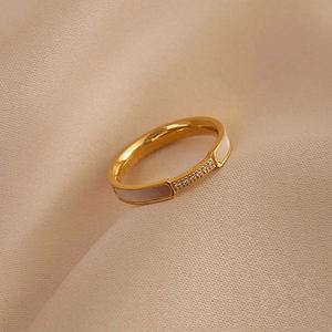 Anillo de Dedo Índice para Mujer, Estilo Japonés, Chapado en Oro, Lujo Ligero, Geométrico, con Concha Natural, Versátil, Moderno, Sin Color - Product Image 3