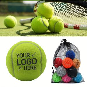 Balles de tennis personnalisées avec logo pour l'entraînement et la pratique - Balles professionnelles durables pour le court, la plage, la pratique du lancer, jouets pour animaux de compagnie avec votre marque - Product Image 1