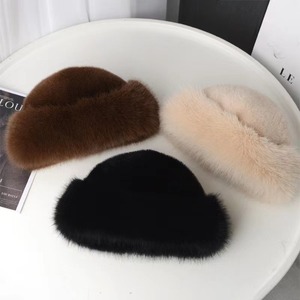 Nouveau chapeau bob en fourrure moelleuse pour <span class=keywords><strong>femme</strong></span>, chapeau de pêcheur en peluche, chapeau d'hiver chaud pour <span class=keywords><strong>femme</strong></span>, chapeau Panama épais pour les jours froids et neigeux, cadeau de Noël - Product Image 6