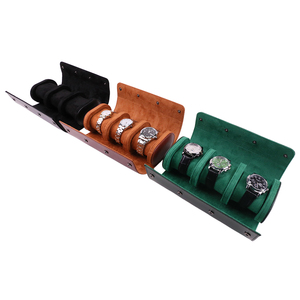 <span class=keywords><strong>Estuche</strong></span> de Lujo Protector de Cuero PU con 3 Ranuras para <span class=keywords><strong>Relojes</strong></span>, Rollo Organizador de Viaje para <span class=keywords><strong>Relojes</strong></span> de Pulsera para Hombre y Mujer - Product Image 2