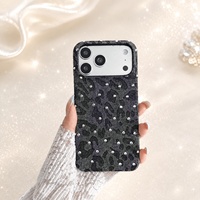 Coque de téléphone en tissu pour iPhone, imprimé léopard en denim, antichoc