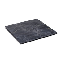 Plateau carré en céramique motif marbre noir 12x12 pouces moderne multi-usage pour service et décoration