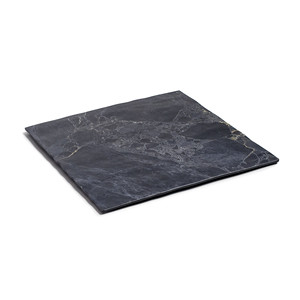 Vassoio quadrato in pietra con motivo in marmo nero 12x12 pollici per servire e uso decorativo - Product Image 1