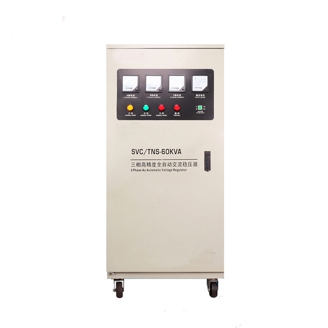 60kVA Static AC Automatic Voltage Regulator/AVR Industrial Three Phase SVC Voltage Stabilizer 240-450V AC Input 380V1.5%