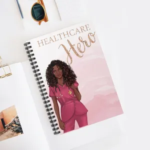 Benutzer definierter Druck A5 Spiral liniertes Papier Health Care Notizbuch für Doctor Nurse Journal Diary Notebook