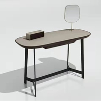 Table de maquillage avec miroir, coiffeuse moderne minimaliste en bois pour chambre à coucher ou salle de maquillage