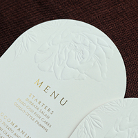Tarjetas de menú de logotipo de lámina dorada con diseño floral en relieve de lujo personalizado, tarjeta de programa, papel de estampado en caliente, menús de boda