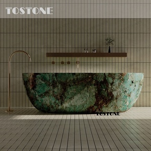 Tostone Liste des achats des personnes les mieux dotées : Mobilier de salle de bain <span class=keywords><strong>en</strong></span> marbre vert du Brésil, véritable luxe, gravé CNC, pour projets - Product Image 4