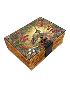 Carnet de notes en cuir fait main motif colibri, journal de la nature, carnet de notes floral vintage, cadeau pour les amoureux des oiseaux, pour femmes, artistes, écrivaines - Product Image 5