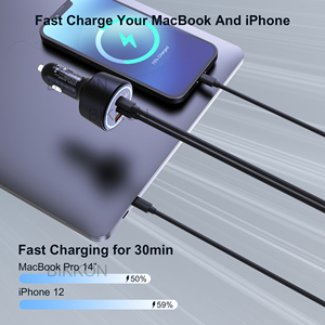 Xe Máy Tính Xách Tay sạc nhanh USB 3 cổng LED 205W 140W 65W Loại C QC3.0 pd3.1 siêu điện thoại di động xe sạc Adapter - Product Image 6