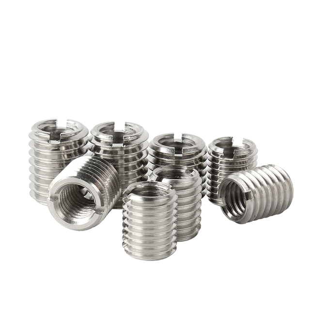 Precision Non-standard Locking Slotted Self Tapping Thread Insert Stainless Steel Threaded Bushing for Thread Repair M14 X 1.25