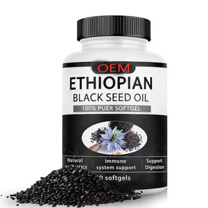 Cápsulas de aceite de semilla negra etíope 100% puro, prensado en frío, antioxidante, de 800 mg, para la salud inmunológica y digestiva, 60 cápsulas, para adultos. - Product Image 1