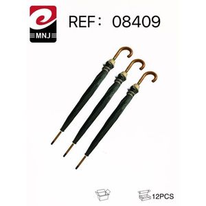 MNJ Umbrella Black 12Pcs Set With Wooden Handle For Outdoor Use - Product Image 3