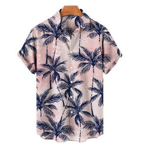 2024 vente chaude beau 3D imprimé cocotier hawaïen chemise à manches courtes pour l'é<span class=keywords><strong>t</strong></span>é hommes chemise de plage surdimensionnée - Product Image 2