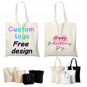 Customized Logo Color Size Canvas Bag Lightweight Reusable Grocery Shopping Bag for Advertising Promotion Tote Bag Eco-friendly - Product Image 1