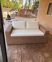 Canapé d'extérieur en rotin, mobilier de jardin pour villa, chaise en rotin pour terrasse en plein air, canapé tressé de loisirs pour véranda et cour extérieure