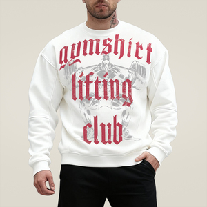 Felpa Oversize <span class=keywords><strong>da</strong></span> <span class=keywords><strong>Uomo</strong></span> per Fitness all'Ingrosso, Felpa Sportiva Casual Personalizzata con Collo Tondo - Product Image 1