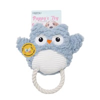 Juguete de Peluche para Perros con Diseño de Animales de Dibujos Animados, Tiburón, Pulpo, Cocodrilo, Búho, con Sonido, Interactivo, con Cuerda de Algodón