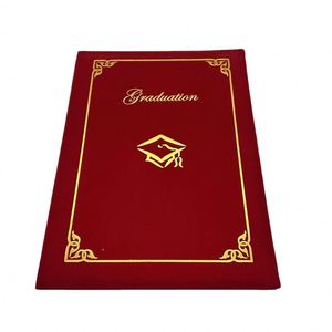 Custom Logo Double Sided Suede Velvet A4 <b>File</b> Pages Rexine Wedding Velvety Certificate <b>Holder</b> - Product Image 1