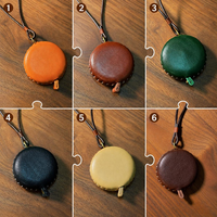 Ruban à mesurer personnalisé en cuir PU, forme ronde, rétractable, outil de couture, fournisseur OEM en gros
