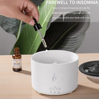 Portable Smart Volcanic Jellyfish Humidifier Defuser 360ml Ultrasonic Electric Flame Volcano Aroma Diffuseurs Avec Télécommande