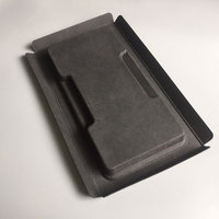 Plateau en papier pour produits électroniques noir, pressé à l'état humide, personnalisé, respectueux de l'environnement, en pâte moulée, inséré dans l'emballage