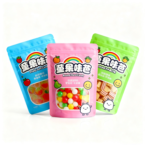 Kundenspezifisch Bedruckte Laminierte Gefriergetrocknete Süßigkeiten Doypack Standbeutel Lebensmittelverpackung Mylar-Beutel mit Klarsichtfenster Feuchtigkeitsbeständig für Tierfutter - Product Image 3