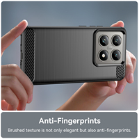Casing Xiaomi 14T/14T Pro, Tipis Bertekstur Serat Karbon, Anti Benturan, Bahan TPU Lembut untuk Xiaomi Mi 14T/14T Pro
