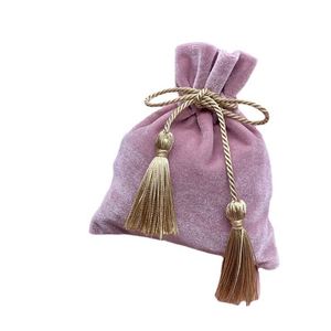 Velvet Jewelry Pouch With Tassel Drawstring Pink Drawstring <b>Wedding</b> Pouch <b>Gift</b> Velvet <b>Bag</b> Makeup <b>Bag</b> Pouch - Product Image 1
