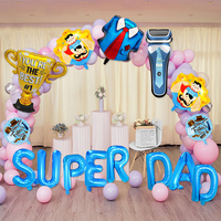 Nouveau Design Marque MIQI Super Papa Fête des Pères Vous êtes le meilleur rasoir Champion Ballons en feuille Impression couleur Option Logo Personnalisé Fêtes
