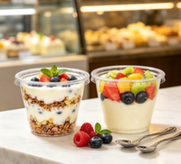 Gobelets à dessert jetables empilables en PET transparent avec couvercles plats pour usage polyvalent - Vente en gros 2026